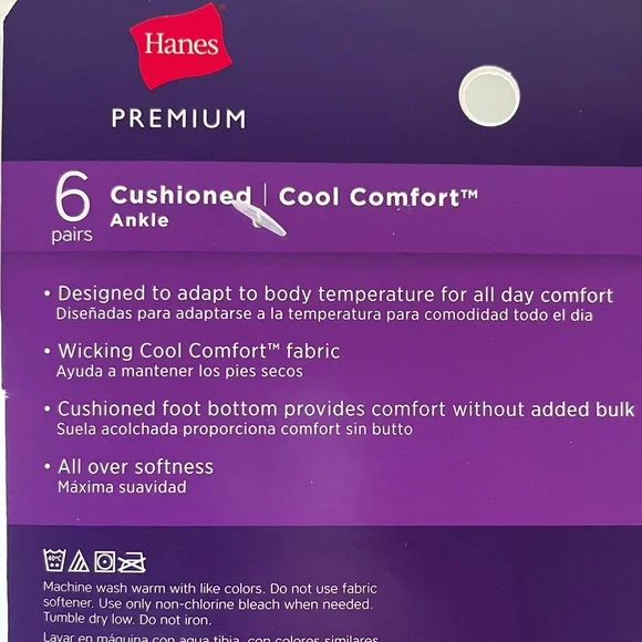 NWT~Hanes Premium Ankle Socks - Picture 6 of 14